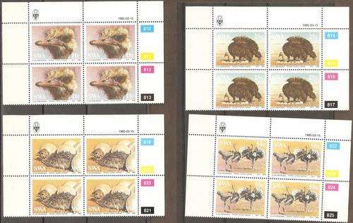 SACC 449-452 - UMM - Ostriches - Control Blocks of 4